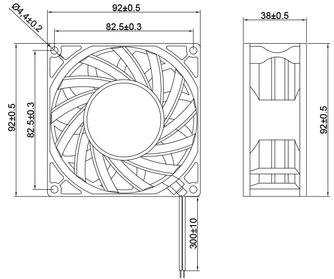 MFD9238D Dimensions